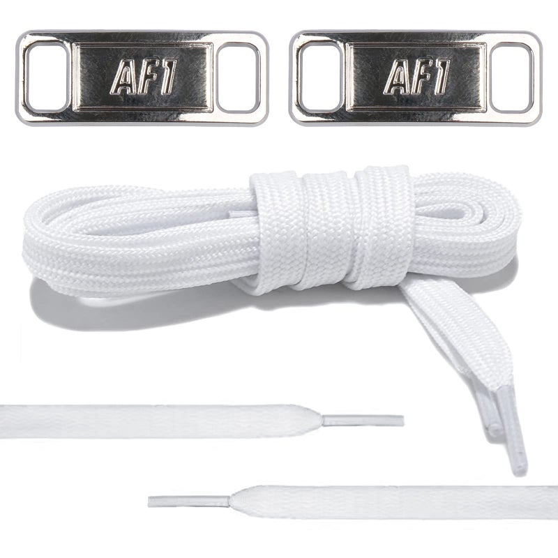 YLOKO Air Force 1 Shoe Lace Charms with Original Shoe Laces  Sneakers Metal lace tag for Sneaker  Personalized Designs for Your AF1(Silver) - Image 2